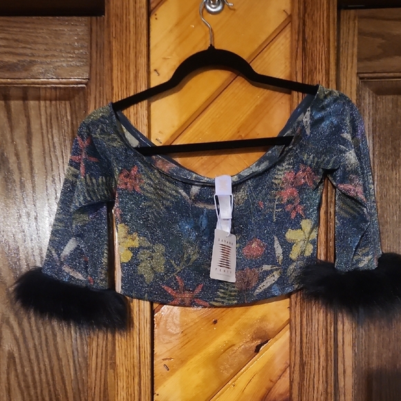 Savage X Fenty Blue and Yellow Asymmetrical Bodysuit - Picture 3 of 4